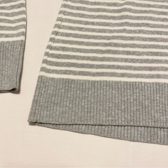 Tommy Hilfiger Womens Grey Striped Cotton Jumper Size Medium - Picture 15 of 16